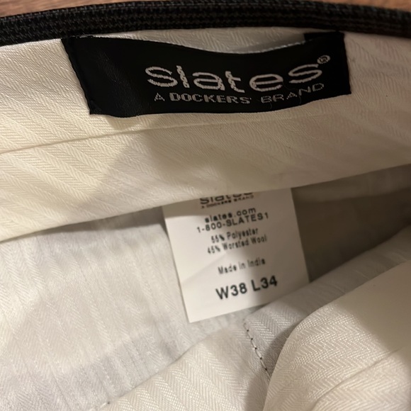 NWT Slates Original Fit wool blend pattern Slacks size W38 L34 - Picture 5 of 9